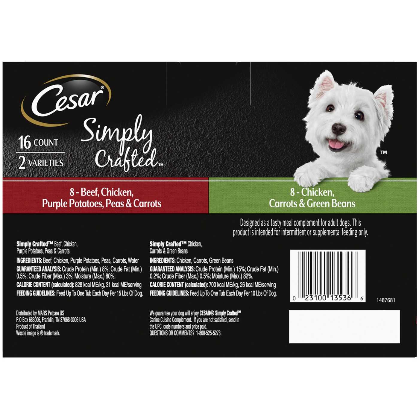 Cesar Simply Crafted Wet Dog Food Complements Variety Pack Shop Food