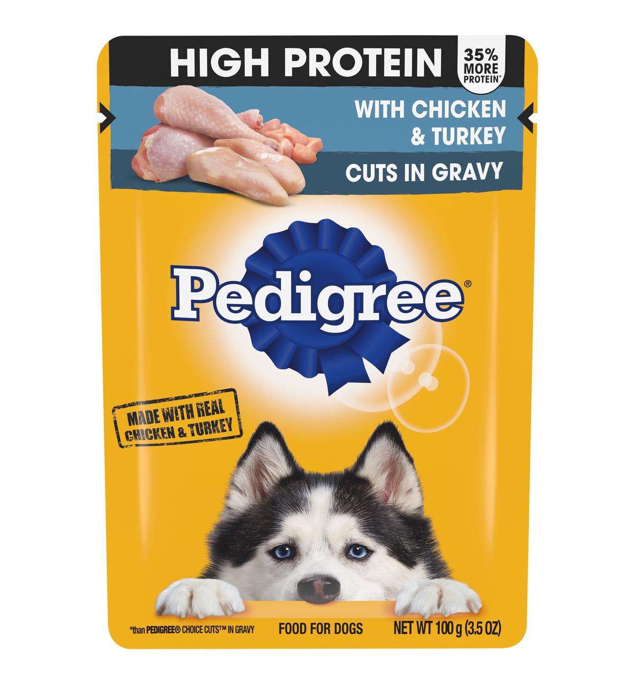 Pedigree High Protein Cuts In Gravy Chicken & Turkey Wet Dog Food; image 1 of 5