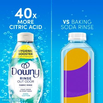 Downy Rinse Laundry Odor Remover & Fabric Softener HE Compatible - Cool Cotton Scent, 25.5 oz