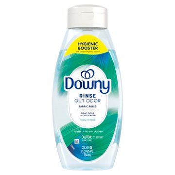 Downy Rinse Laundry Odor Remover & Fabric Softener HE Compatible - Cool Cotton Scent, 25.5 oz