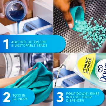 Downy Rinse Laundry Odor Remover & Fabric Softener HE Compatible - Cool Cotton Scent, 25.5 oz