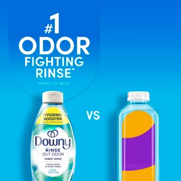 Downy Rinse Laundry Odor Remover & Fabric Softener HE Compatible - Cool Cotton Scent, 25.5 oz