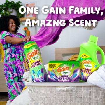 Gain + Odor Defense Fabric Softener Dryer Sheets - Super Fresh Blast, 105 ct