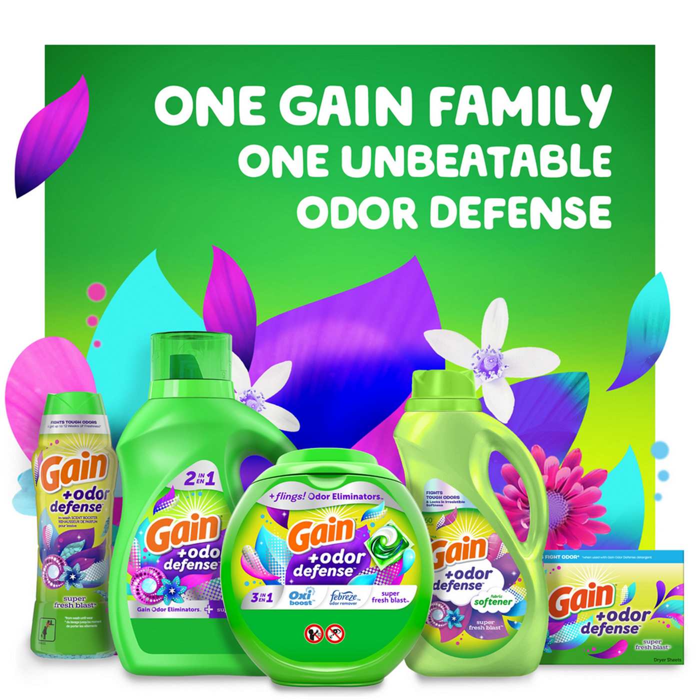 Gain + Odor Defense Fabric Softener Dryer Sheets - Super Fresh Blast; image 5 of 7