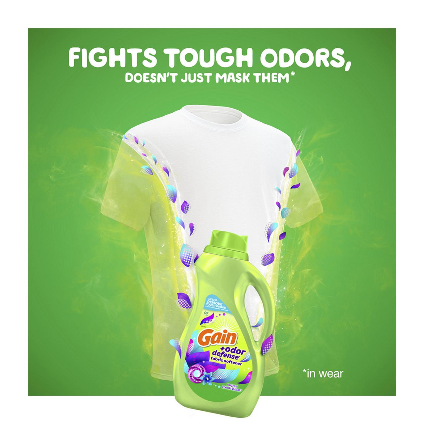 Gain Odor Defense Liquid Fabric Softener, Super Fresh Blast Scent; image 3 of 3