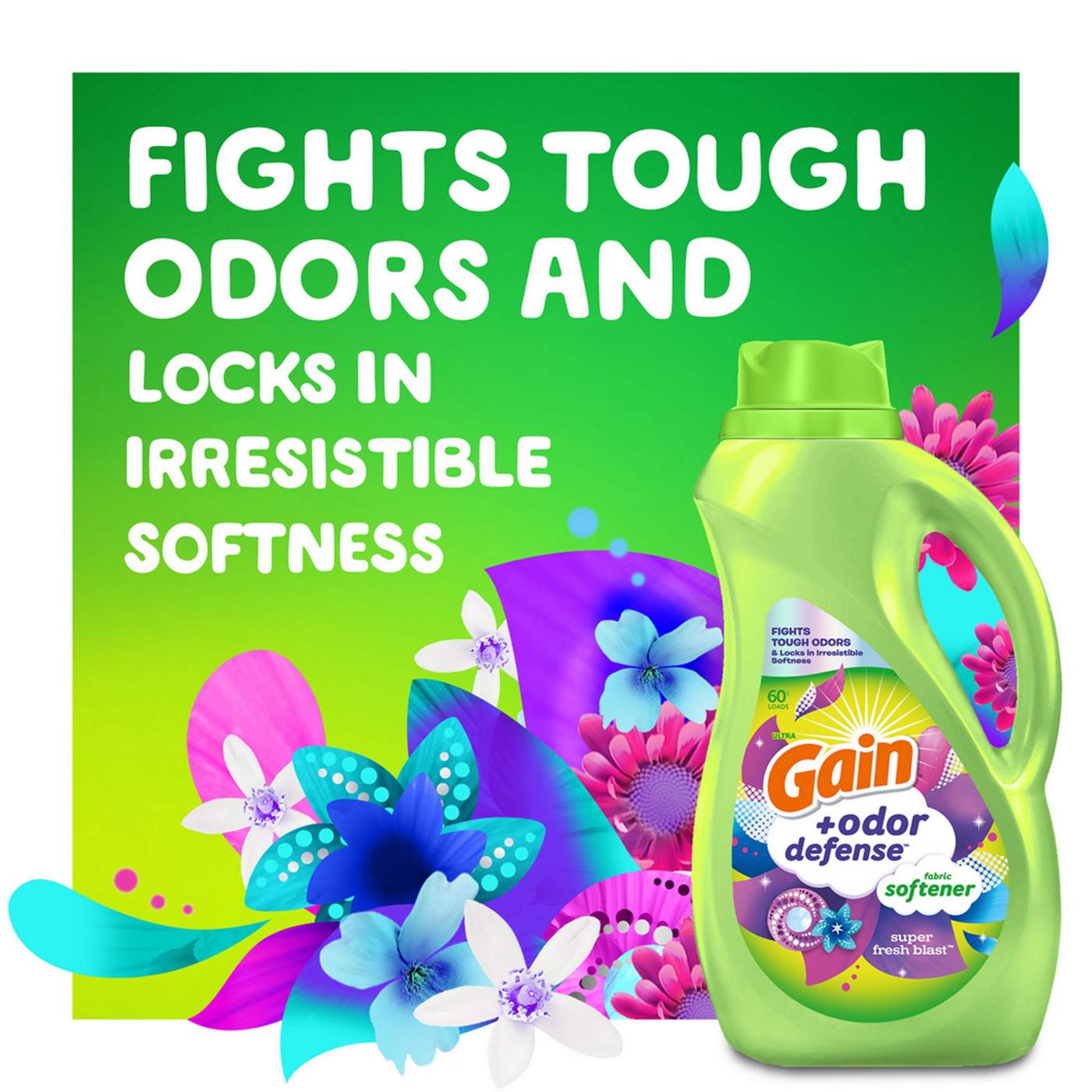 Gain + Odor Defense Liquid Fabric Softener, 190 Loads - Super Fresh Blast; image 5 of 9