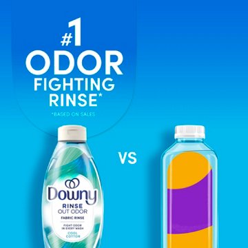 Downy Rinse Laundry Odor Remover & Fabric Softener HE Compatible - Cool Cotton Scent, 48 oz