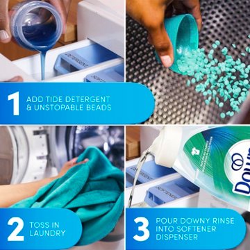 Downy Rinse Laundry Odor Remover & Fabric Softener HE Compatible - Cool Cotton Scent, 48 oz