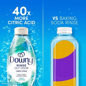 Downy Rinse Laundry Odor Remover & Fabric Softener HE Compatible - Cool Cotton Scent, 48 oz