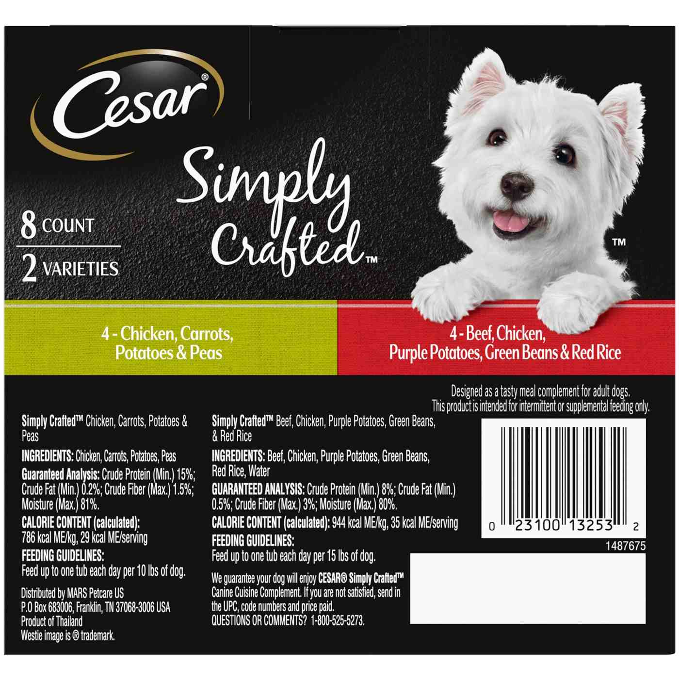 Cesar Simply Crafted Chicken & Beef Wet Dog Food Variety Pack; image 4 of 5