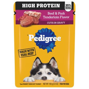 Pedigree High Protein Adult Soft Wet Dog - Beef & Pork Tenderloin Flavor
