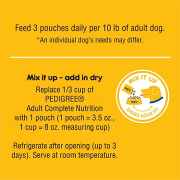 Pedigree High Protein Adult Soft Wet Dog - Beef & Pork Tenderloin Flavor