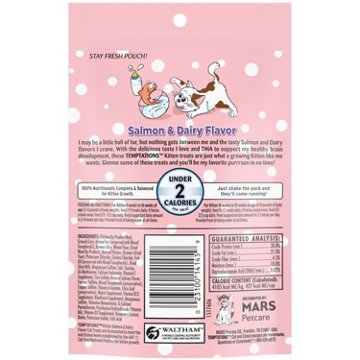 Temptations Kitten Crunchy and Soft Treats - Salmon and Dairy Flavor