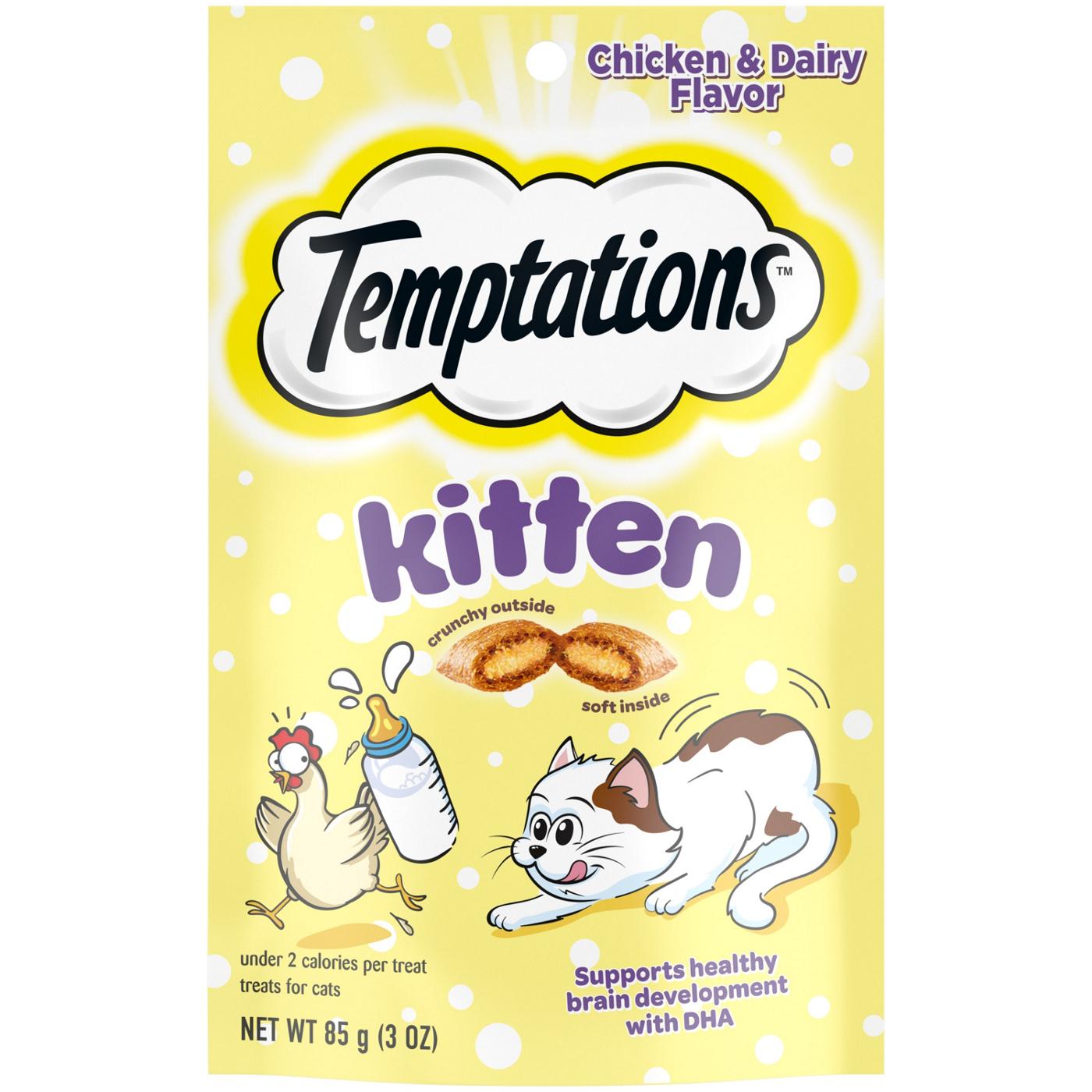 Temptations Crunchy and Soft Kitten Treats Chicken & Dairy Flavor; image 1 of 5