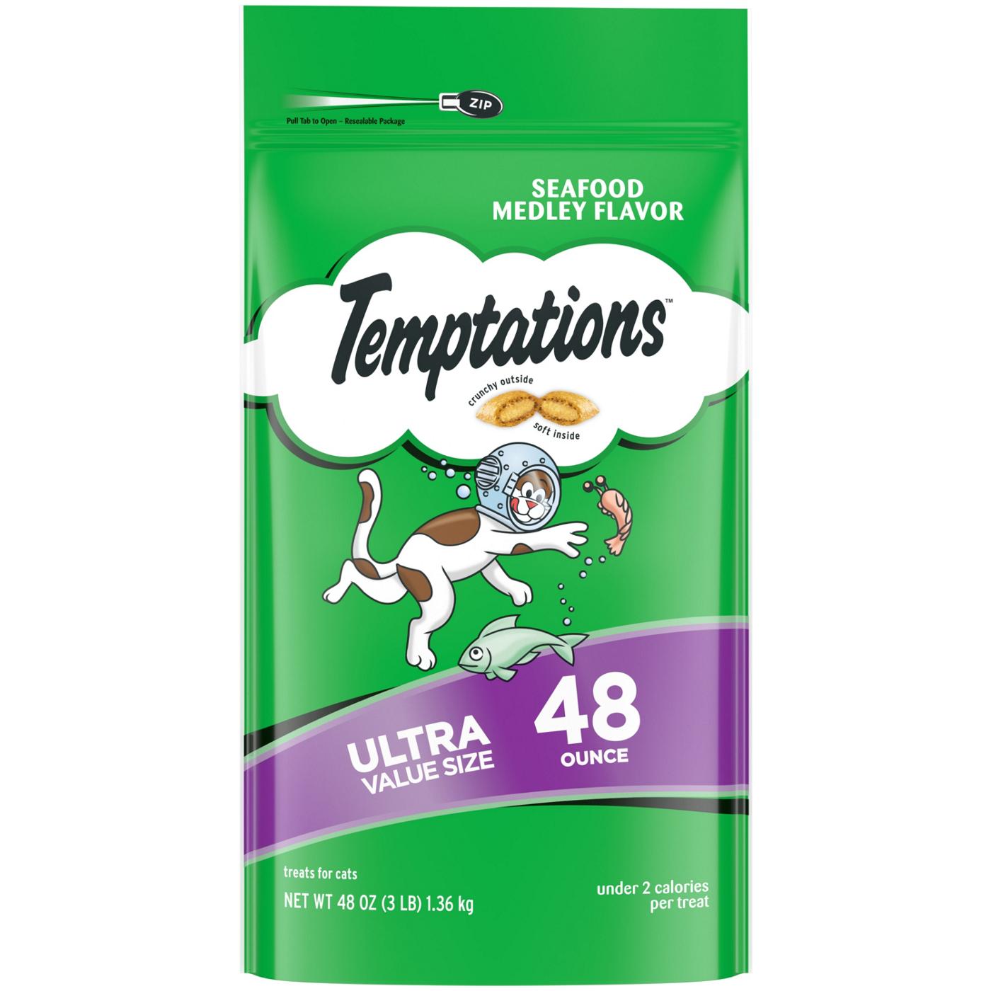 Temptations Soft and Crunchy Cat Treats Seafood Medley Flavor; image 1 of 4