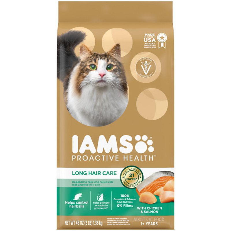 IAMS Proactive Health Long Hair Care Chicken & Salmon Adult Dry Cat Food -  Shop Cats at H-E-B