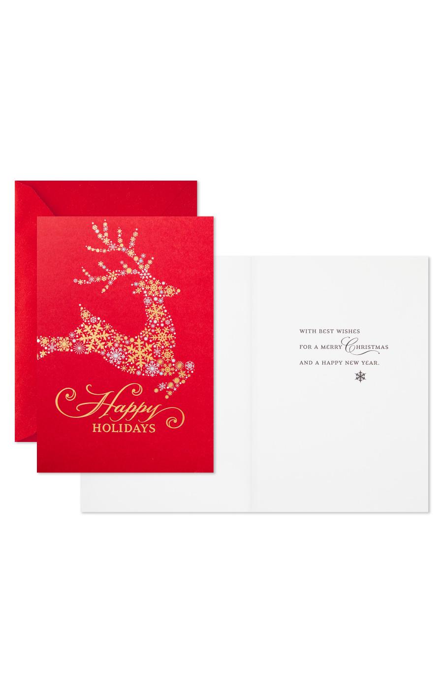 Hallmark Snowflake Reindeer Christmas Cards with Envelopes - #72; image 5 of 6