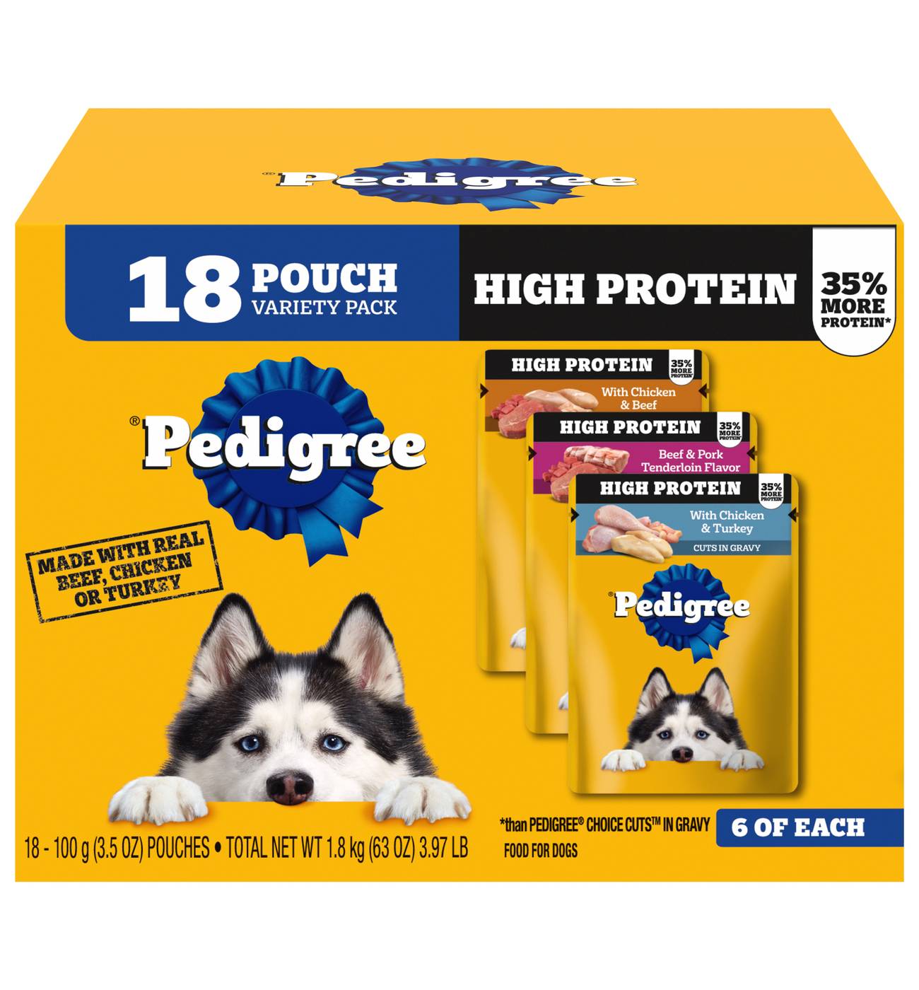 Pedigree High Protein Cuts In Gravy Wet Dog Food Variety Pack; image 1 of 7