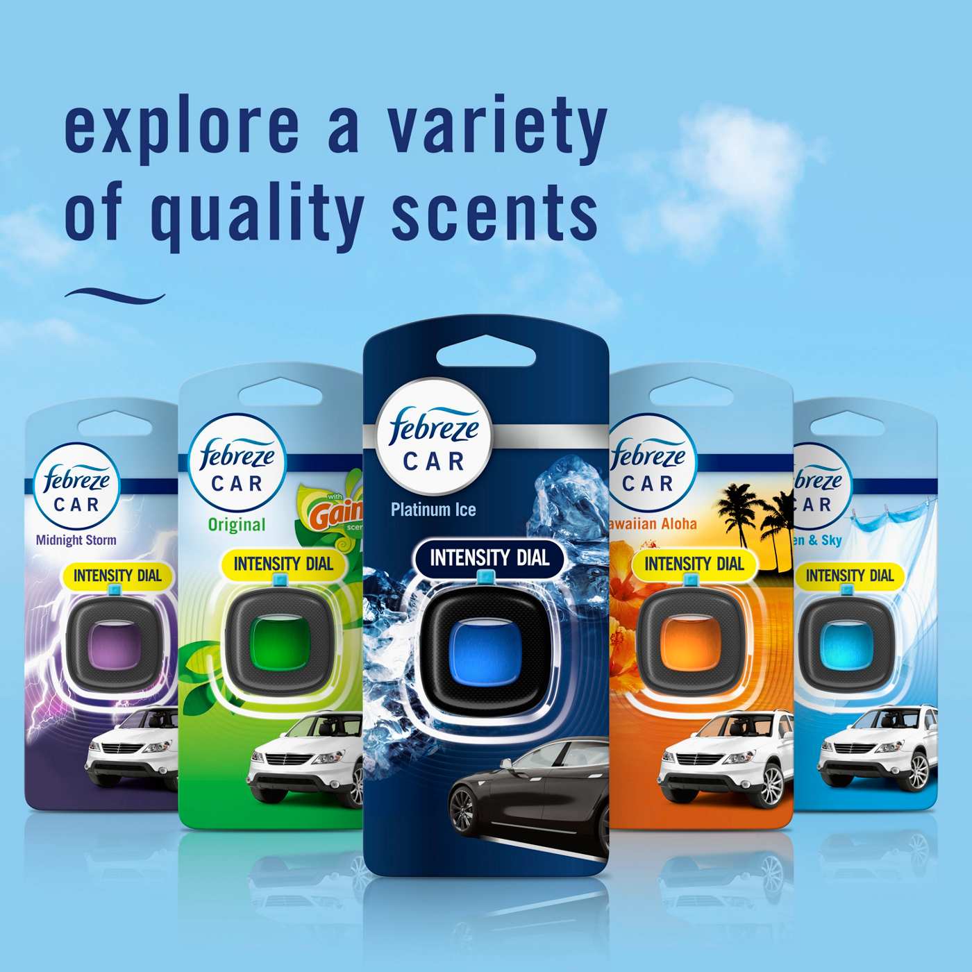 Febreze Car Platinum Ice Air Freshener Vent Clips Shop Air Fresheners