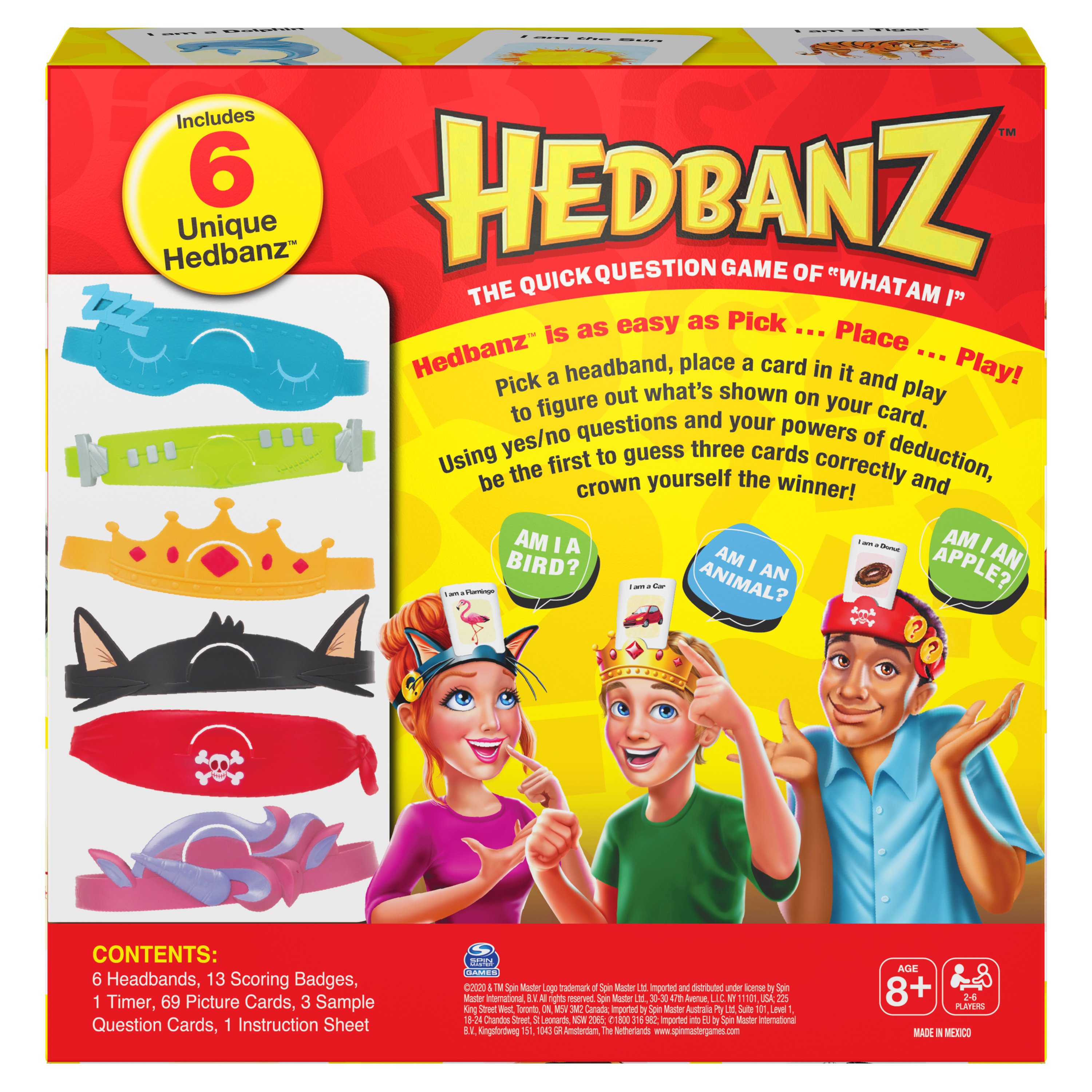 Spin Master Hedbanz – Ratespiel Für Kinder, Neuauflage Mit Frischen Karten, Spaßiges Familien-Spiel