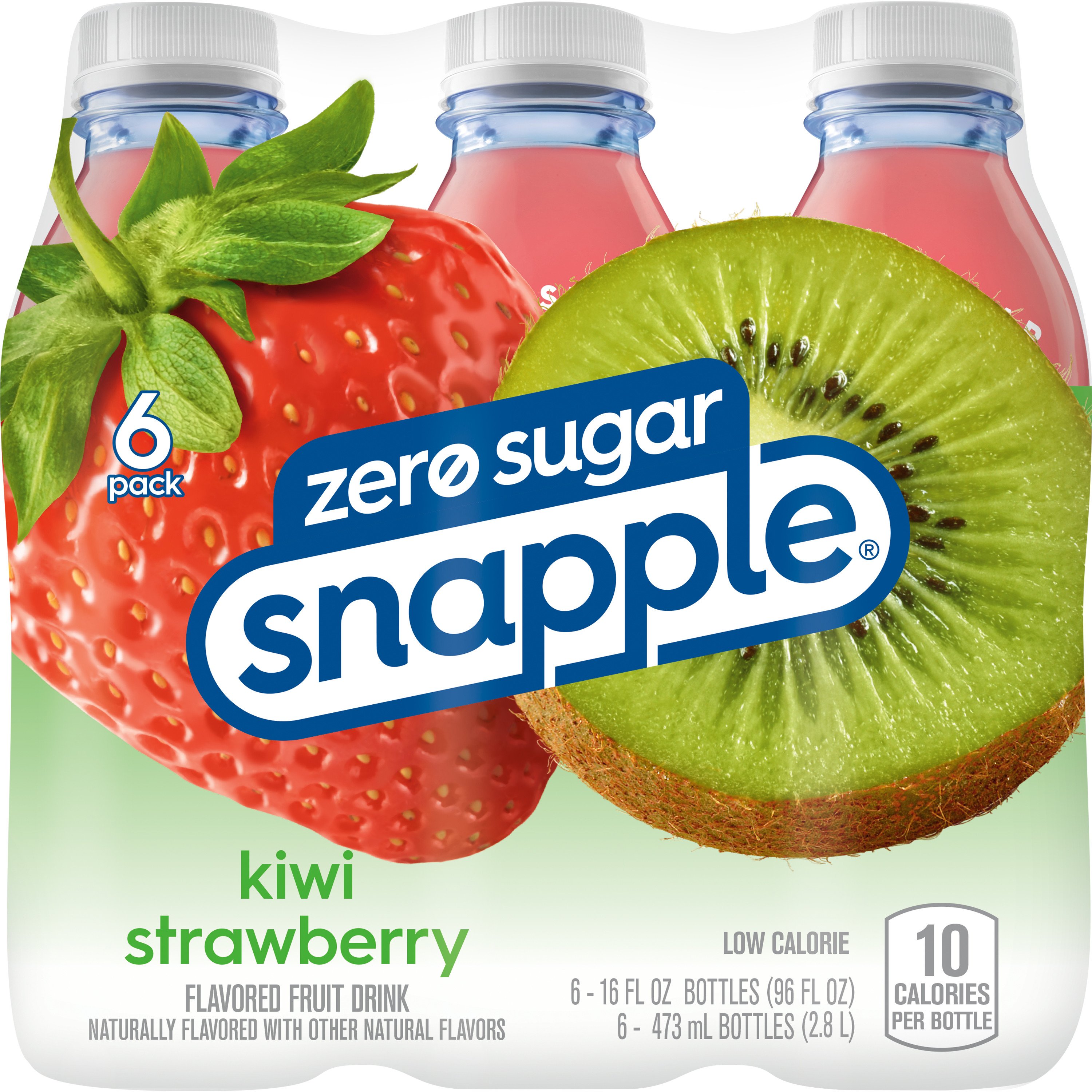 Snapple Zero Sugar Peach, Bottled Tea Drink, 16 fl oz, 6 Bottles