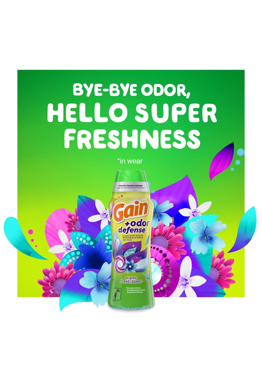 Gain + Odor Defense In-Wash Scent Booster Beads - Super Fresh Blast; image 2 of 11