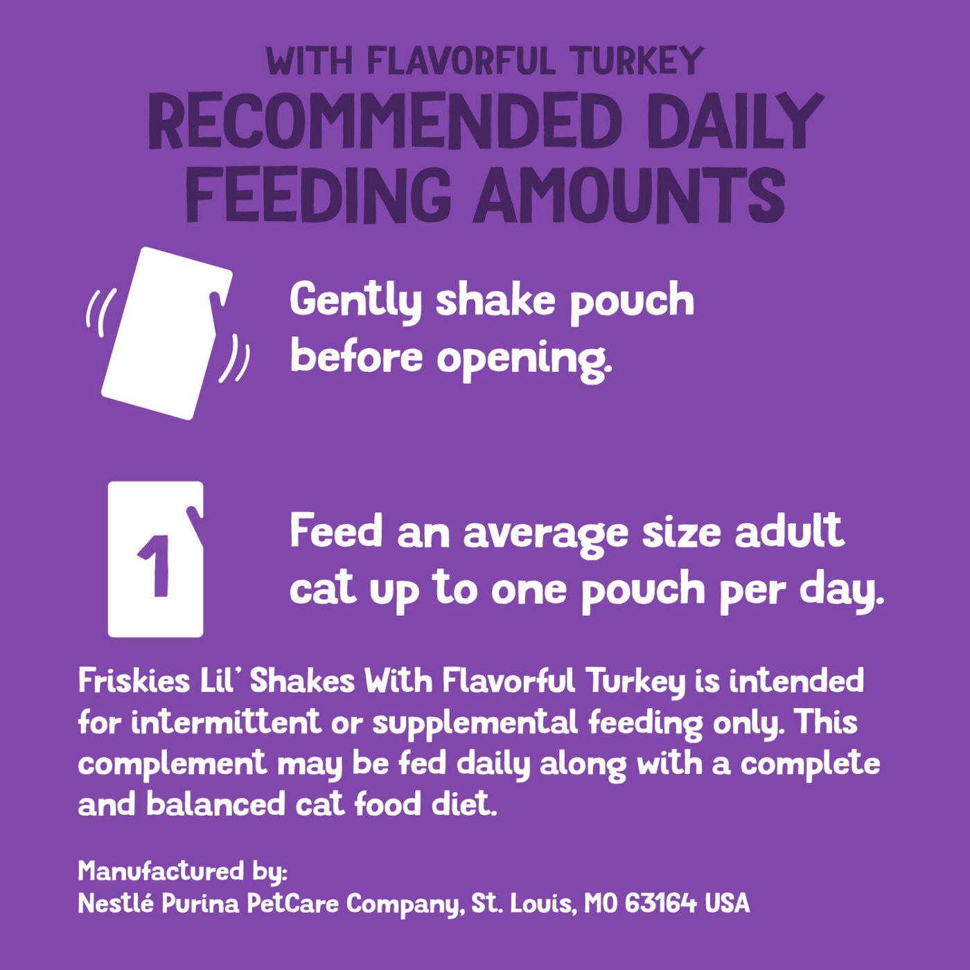 Friskies Purina Friskies Wet Pureed Cat Food Topper, Lil' Shakes With Flavorful Turkey Lickable Cat Treats; image 7 of 8