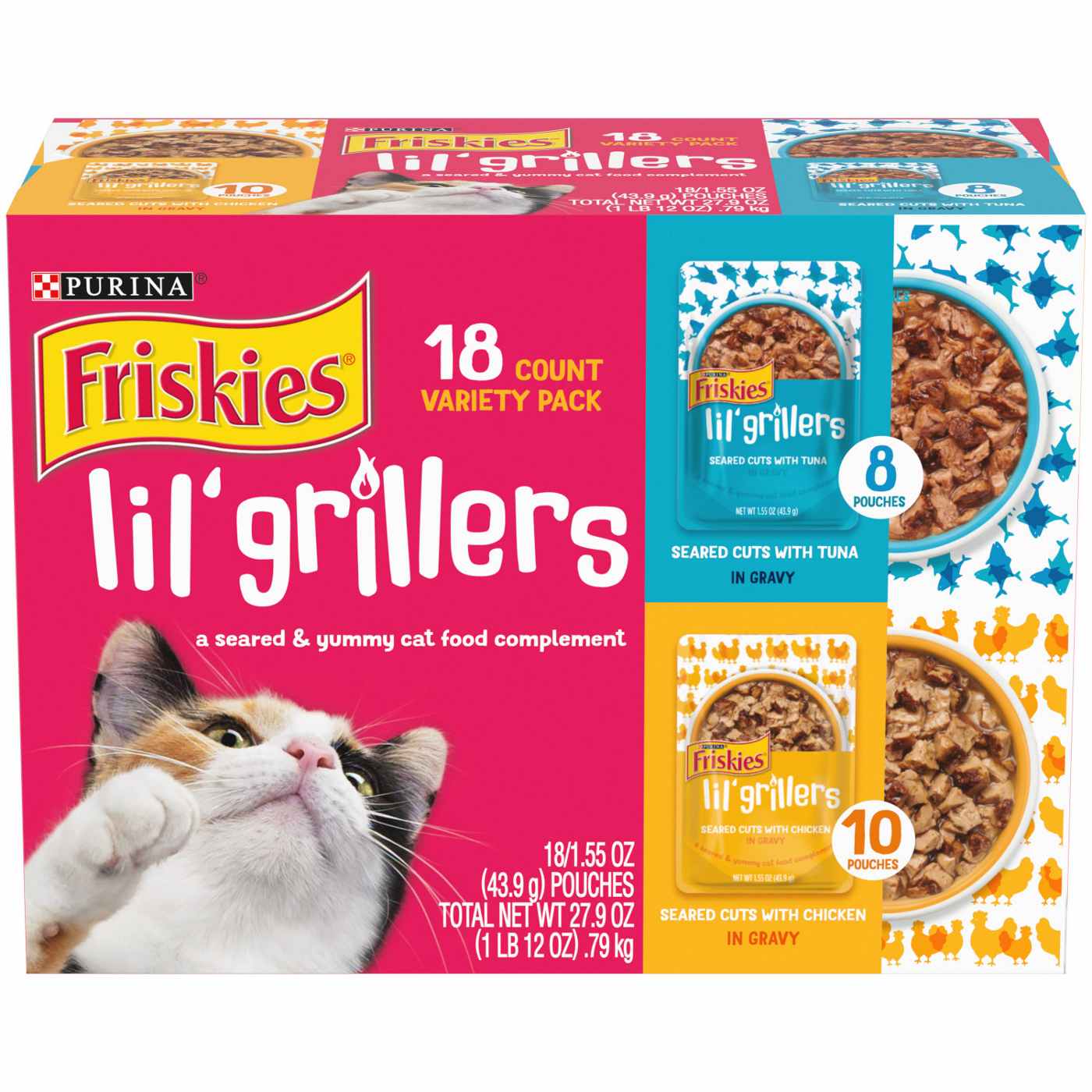 Friskies Gravy Wet Cat Food Lickable Cat Treats Variety Pack Lil