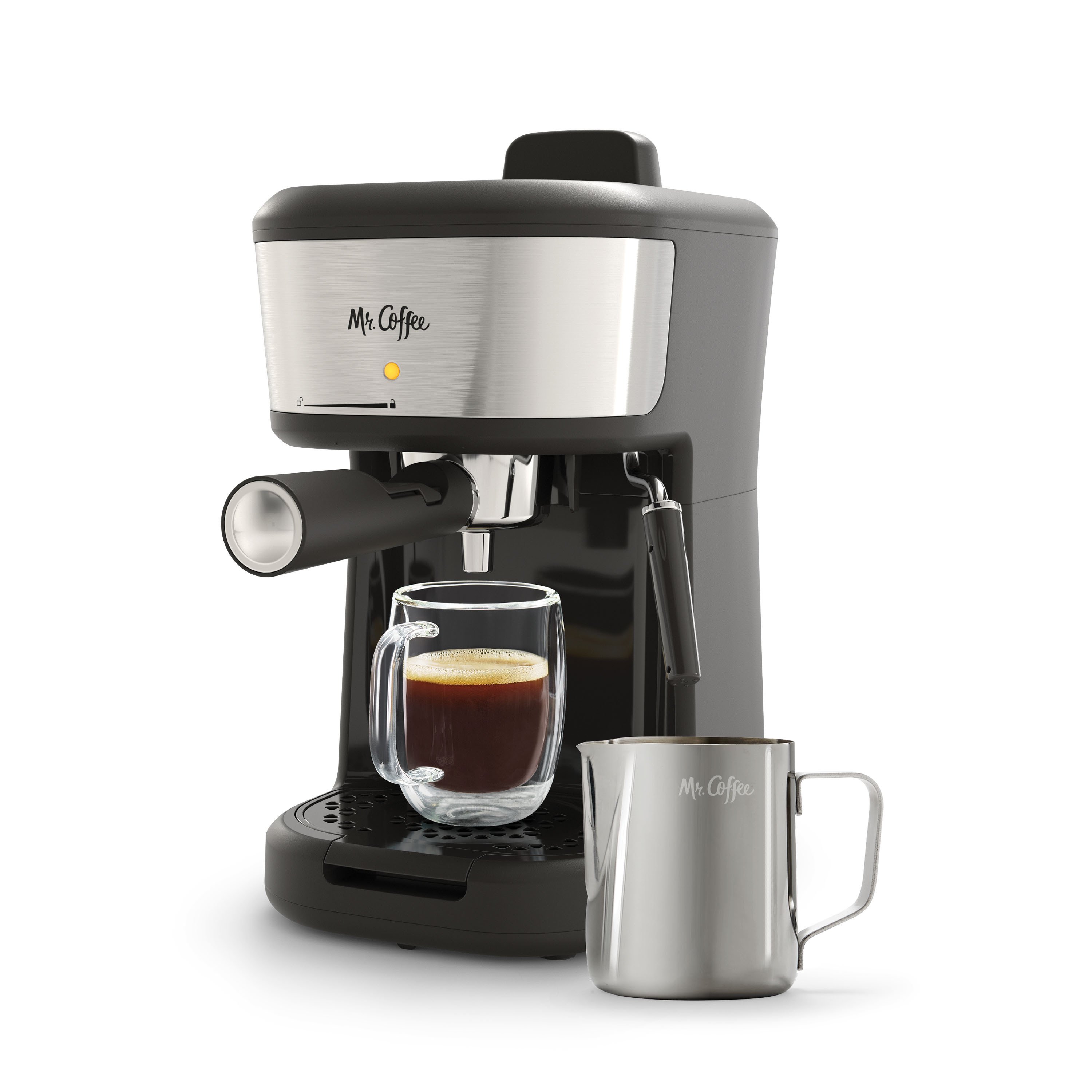 Controle Gom isolatie Mr. Coffee 4-Shot Steam Espresso, Cappuccino, and Latte Maker with  Stainless Steel Frothing Pitcher - Shop Kitchen & Dining at H-E-B