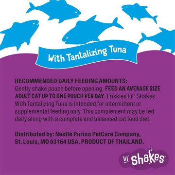 Friskies Purina Pureed Cat Food Topper Lil’ Shakes - Tantalizing Tuna Lickable Cat Treats
