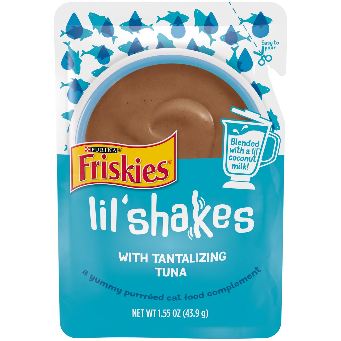 Friskies Purina Friskies Wet Pureed Cat Food Topper, Lil' Shakes With Tantalizing Tuna Lickable Cat Treats; image 1 of 8