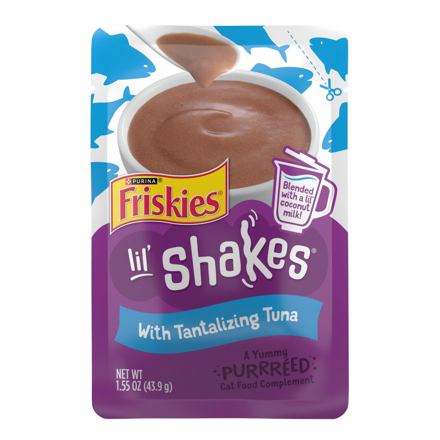 Friskies Purina Friskies Wet Pureed Cat Food Topper, Lil' Shakes With Tantalizing Tuna Lickable Cat Treats; image 1 of 8