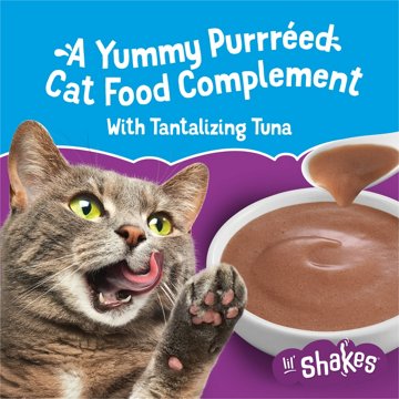 Friskies Purina Pureed Cat Food Topper Lil’ Shakes - Tantalizing Tuna Lickable Cat Treats