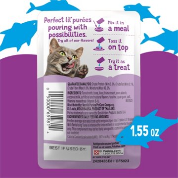 Friskies Purina Pureed Cat Food Topper Lil’ Shakes - Tantalizing Tuna Lickable Cat Treats