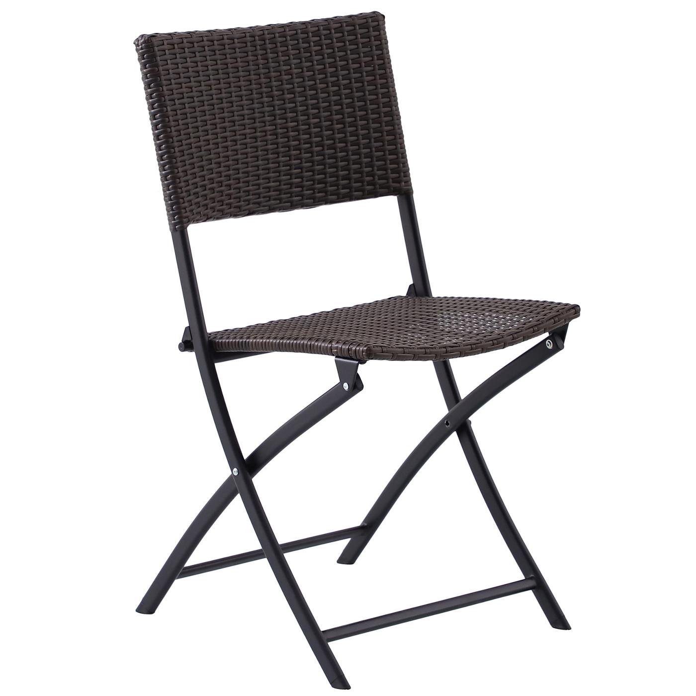 Outdoor Solutions Folding Steel Outdoor Wicker Chair - Shop Chairs ...