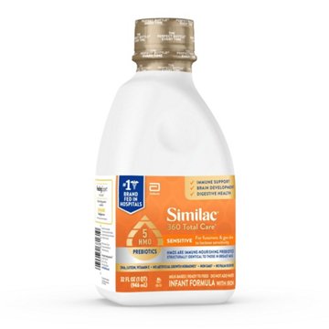 Similac 360 Total Care Sensitive Ready-to-Feed Infant Formula with 5 HMO Prebiotics, 32 oz
