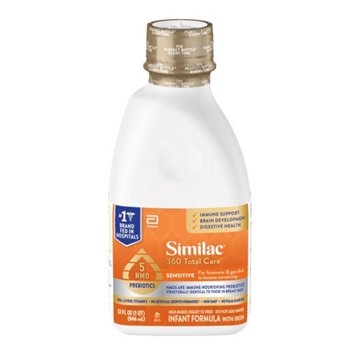 Similac 360 Total Care Sensitive Ready-to-Feed Infant Formula with 5 HMO Prebiotics, 32 oz