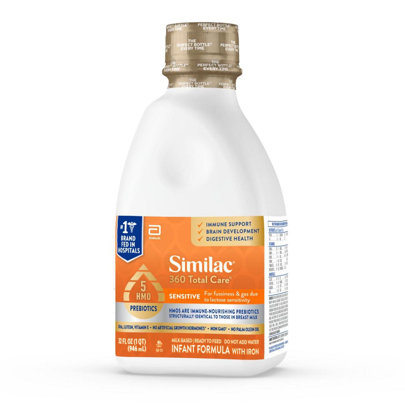 Similac 360 Total Care Sensitive Ready-to-Feed Infant Formula with 5 HMO Prebiotics; image 11 of 13