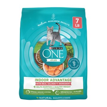 Purina ONE Natural Low Fat Indoor Dry Weight Control High Protein Cat Food Plus Indoor Advantage - Real Salmon
