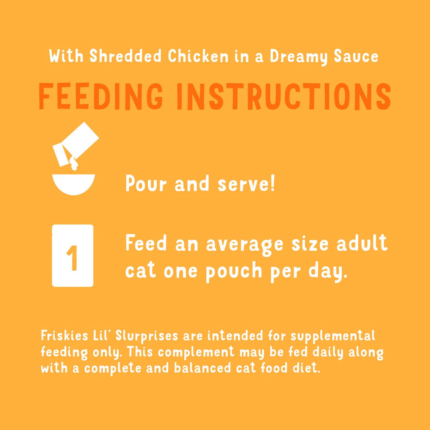 Friskies Purina Friskies Wet Cat Food Lickable Cat Treats, Lil’ Slurprises With Shredded Chicken in a Dreamy Sauce; image 5 of 6