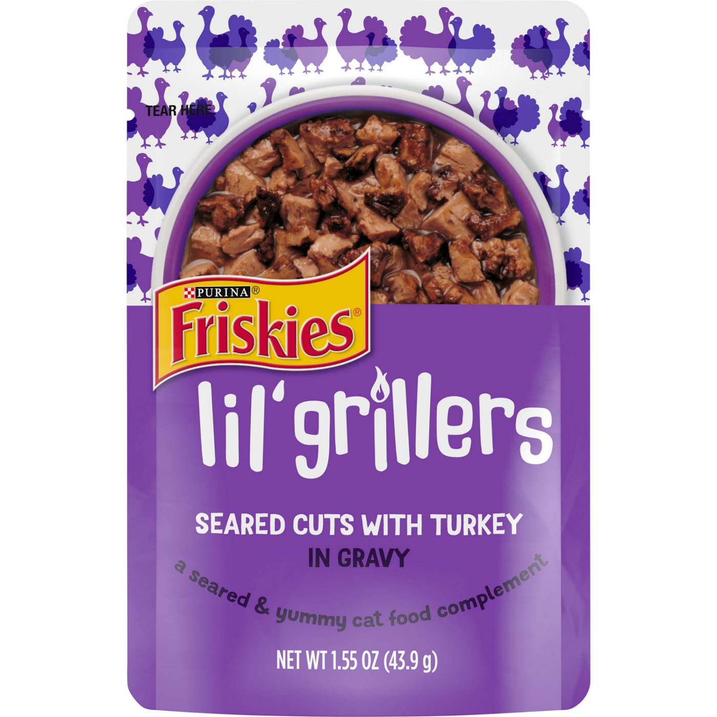 Friskies Purina Friskies Gravy Wet Cat Food Complement, Lil' Grillers Seared Cuts With Turkey; image 1 of 7