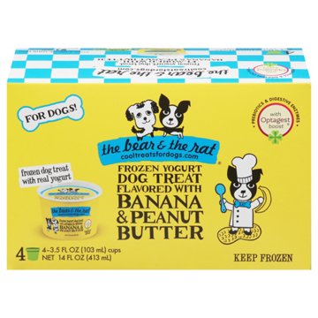 The Bear & the Rat Banana & Peanut Butter Yogurt Dog Treat, 4 ct
