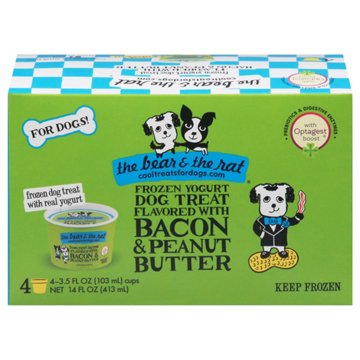 The Bear & the Rat Bacon & Peanut Butter Yogurt Dog Treats, 4 ct