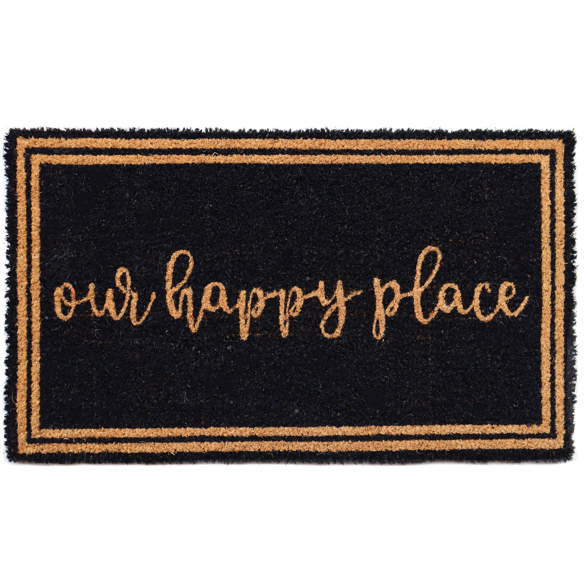 Evergreen Our Happy Place Natural Coir Door Mat Shop Outdoor decor at