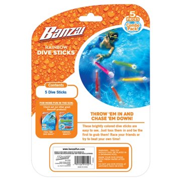 Banzai Rainbow Dive Sticks, 5 pk