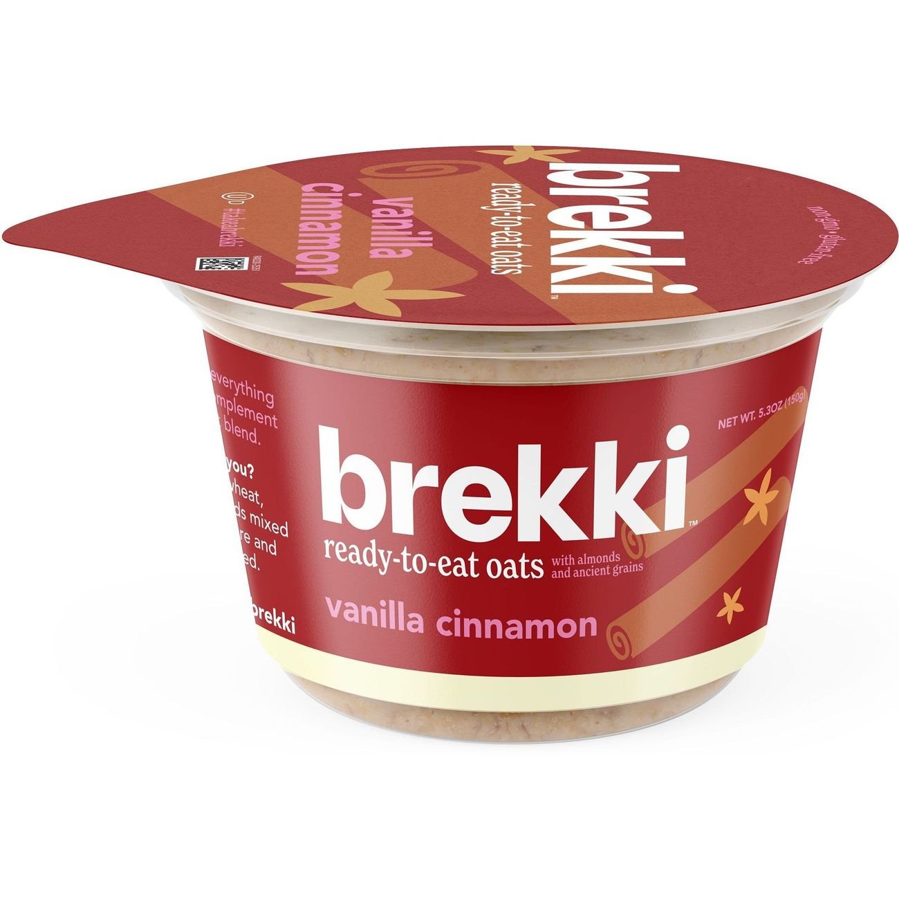 Brekki Overnight Oats Vanilla Cinnamon Ready-To-Eat Oats, 5.3 oz
