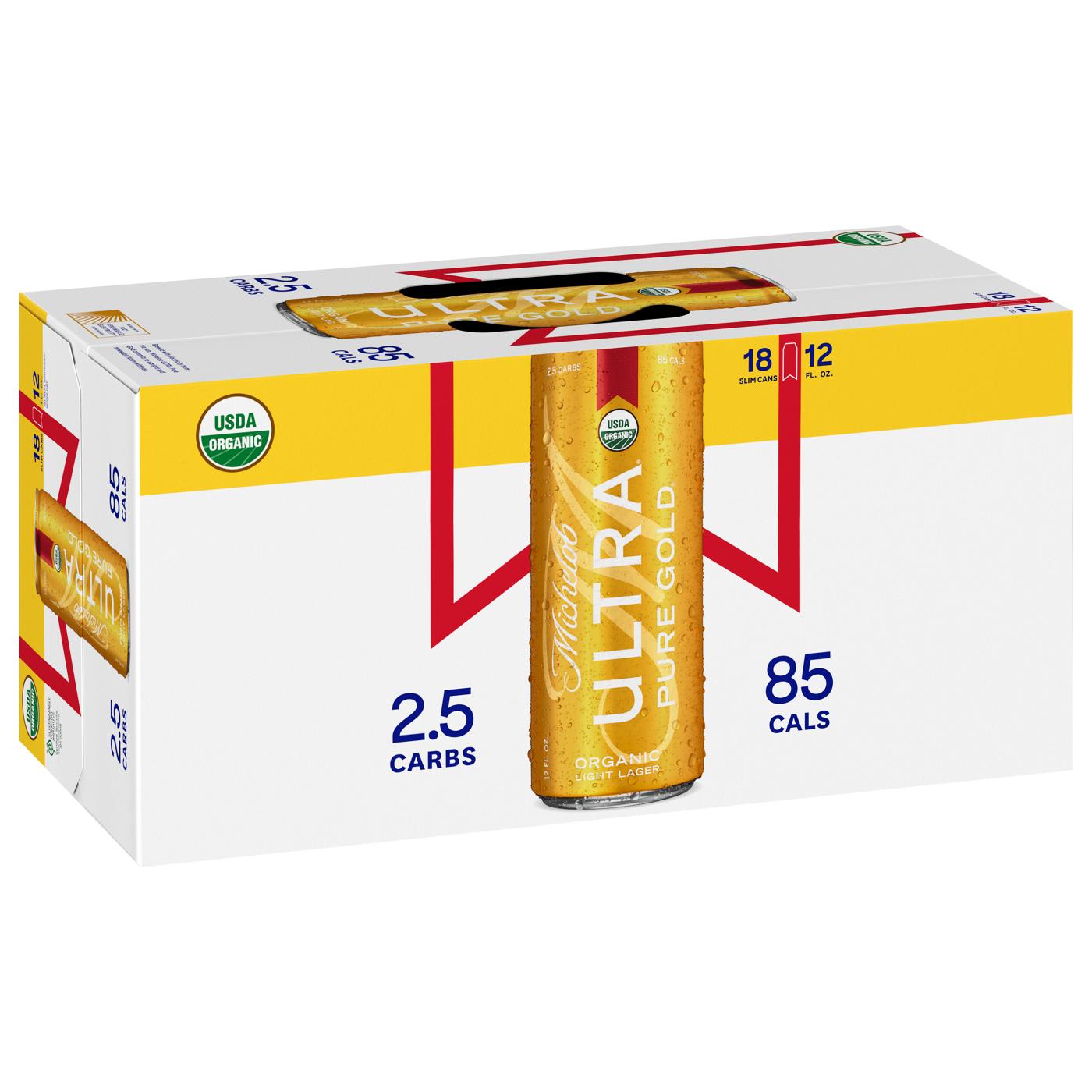 Michelob Ultra Pure Gold Organic Light Lager Beer 12 oz Cans; image 1 of 2