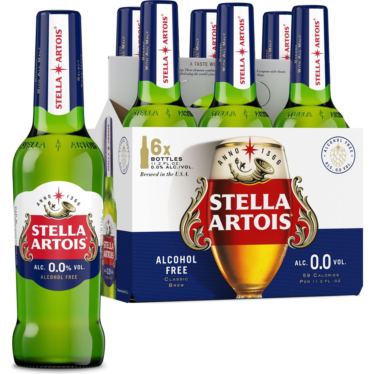 Stella Artois Non Alcoholic Liberte Belgium Beer 6 pk Bottles, 12 oz