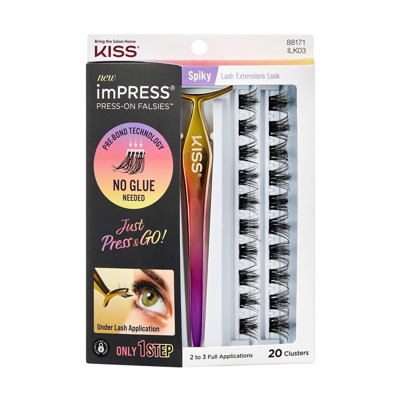 KISS imPRESS Press-On Falsies Lash Extensions Kit - Spiky; image 1 of 6