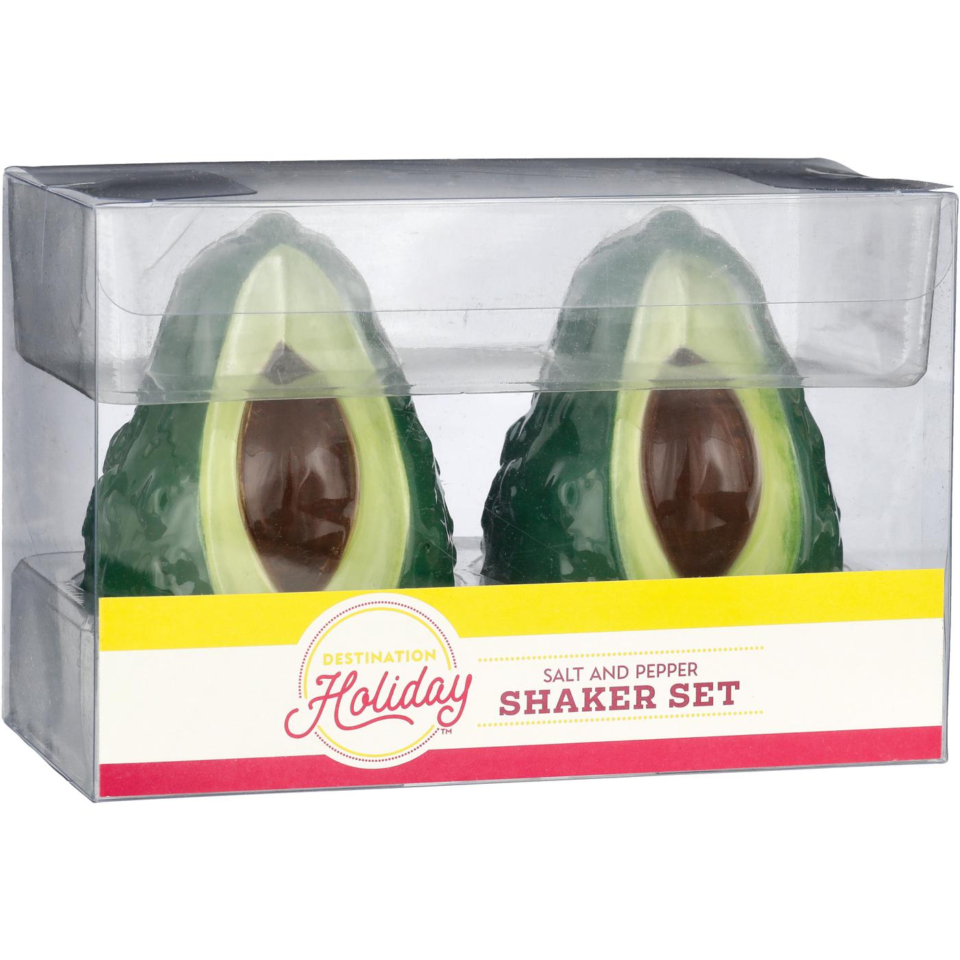 Destination Holiday Ceramic Avocado Shape Fiesta Salt & Pepper Shakers